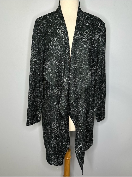 Jackets & Blazers - Travelers By Chico’s Green Crinkled Open Cascading Front Lightweight Jacket 2